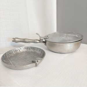 Everlast Silent Butler W Ashtray Insert Bamboo Print Aluminum Hand Forged